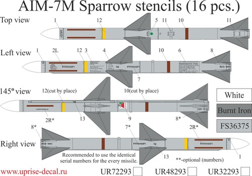 Decal raytheon aim - 1:32,